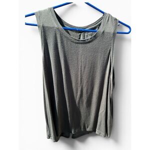 Halogen Sleeveless Knit Mesh Accents‎ Tank Top XL olive Women's